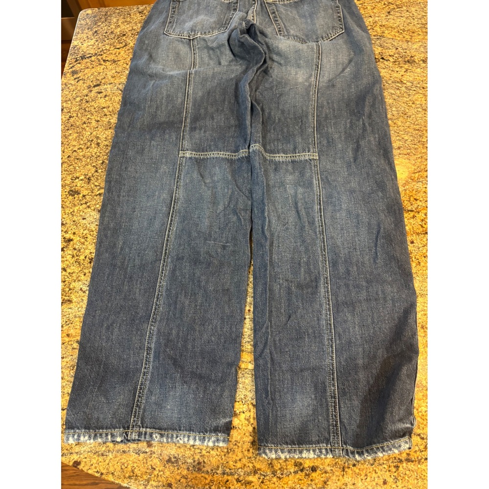 AMO Seamed Jean Enchanted Straight Leg Panelled Denim Blue Size 27 (Fits 29) USA - Picture 8 of 8